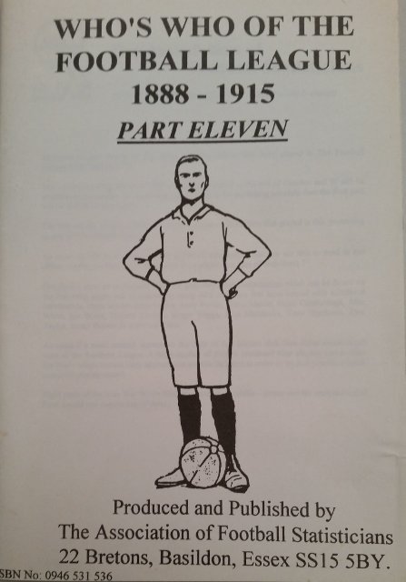 Who's Who of the Football League 1888-1915 Part Eleven Image for Who's Who of the Football League 1888-1915 Part Eleven