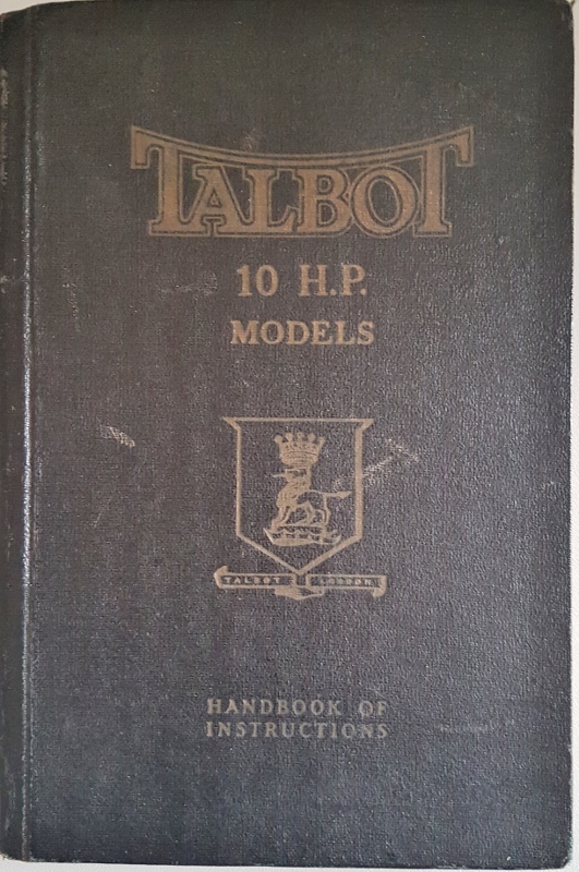 Image for Talbot Cars 10 H.P. Models: Handbook of Instructions