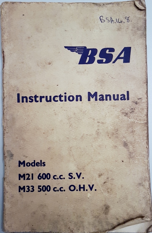 Image for BSA Instruction Manual M21 600cc S.V. - M33 500cc O.H.V.