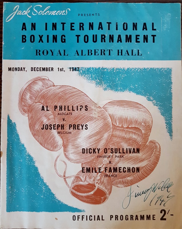 Image for Jack Solomons Presents An International Boxing Tournament Royal Albert Hall Monday December 1st, 1947 - Official Programme